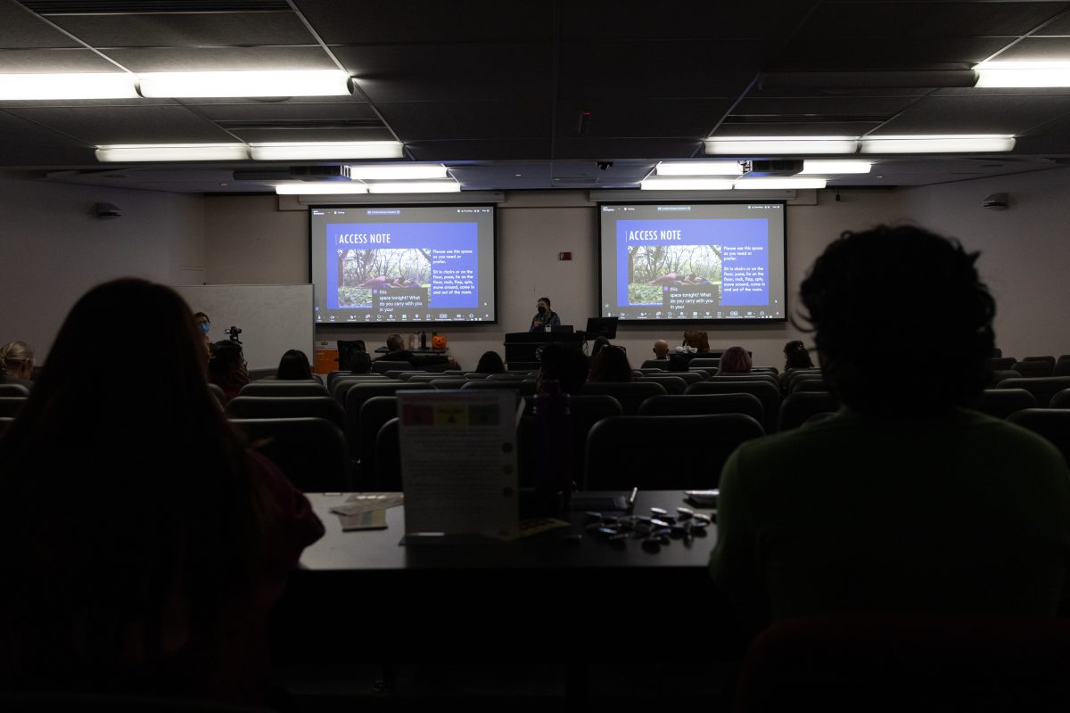 Ly Xinzhen Zhangsun (Lydia Xz Brown), attorney, disability rights activist, and founder of The Autistic People of Color Fund, speaks about intersectionality, social justice, and disability rights at Nordhoff Hall on Thursday, Oct. 24, 2024, at California State University, Northridge. 