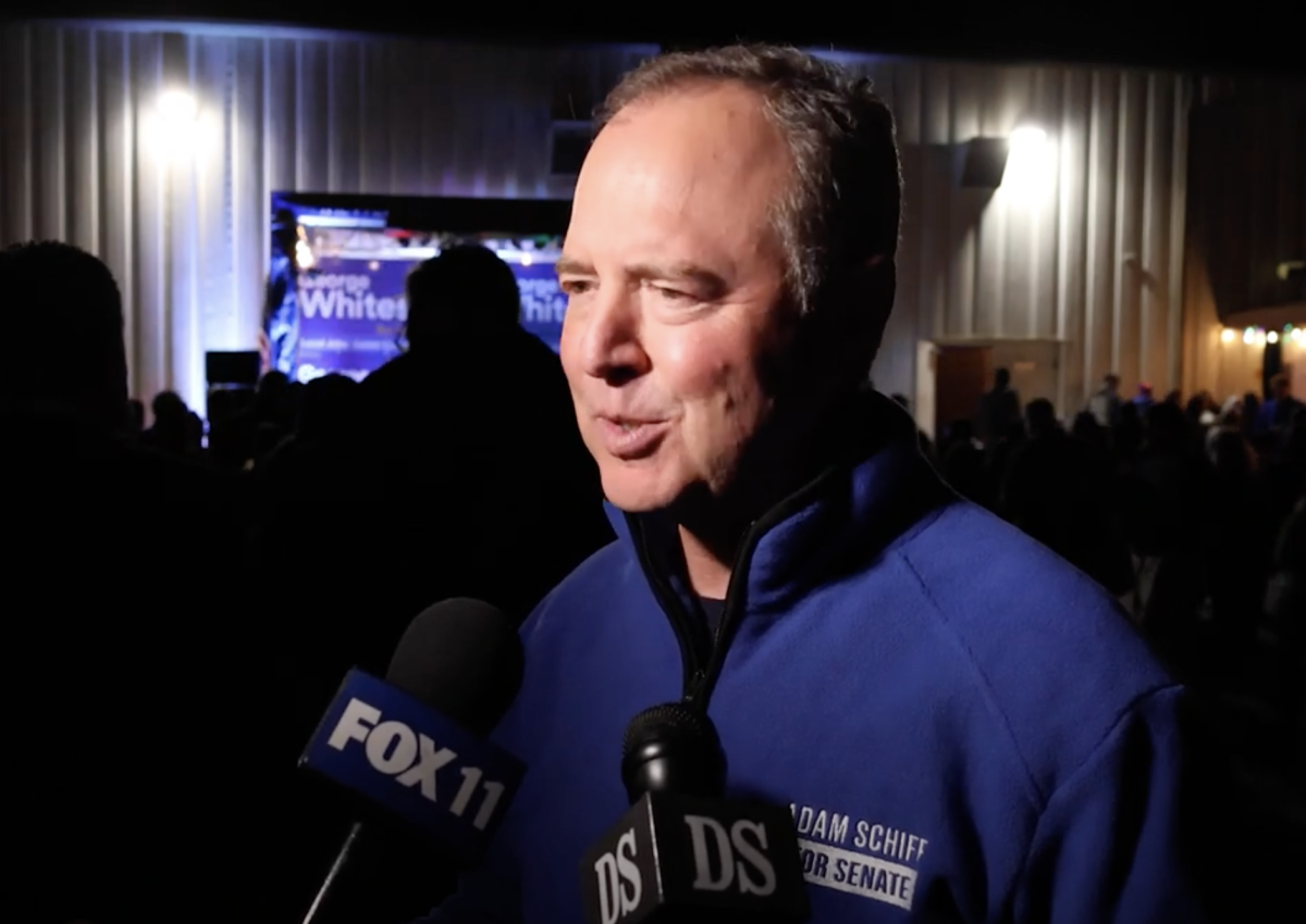 State Senator Adam Schiff speaks at California Democrats 'Get Out The Vote' event on Nov 4.