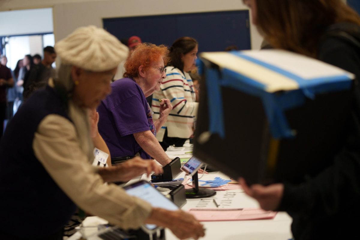 Voting on the CSUN Campus in Redwood Hall room 180. Los Angeles, Calif.,  Tuesday Nov. 5, 2024. Photo by Solomon O. Smith