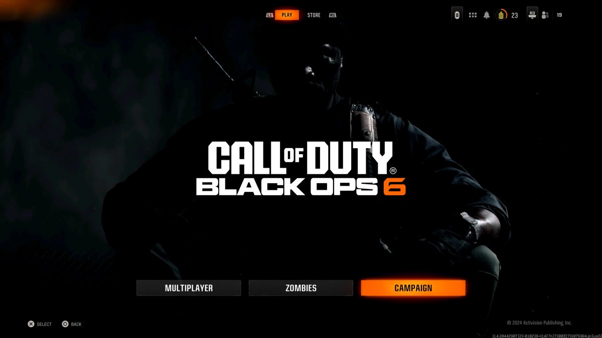 Call of Duty: Black Ops 6 title screen. Captured on PS5. 