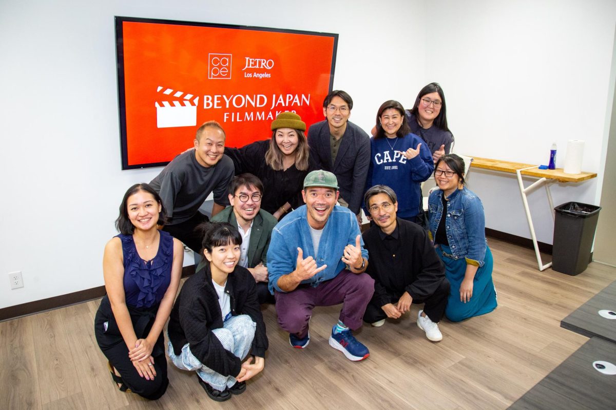 Members of CAPE program, Beyond Japan Filmmaker. Ü Inose is at the top left. 