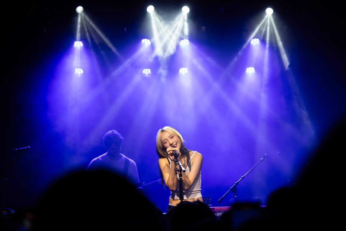 Hannah Bahng performs her debut single "perfect blues" to end night two of her Los Angeles shows of 'The Abysmal Tour' at The Echo on Monday, Dec. 16, 2024. The Korean-Australian artist sold out her tour within minutes, prompting her to add extra dates and upgrade venues, including two nights in Los Angeles—one at The Moroccan Lounge and the final performance at The Echo.