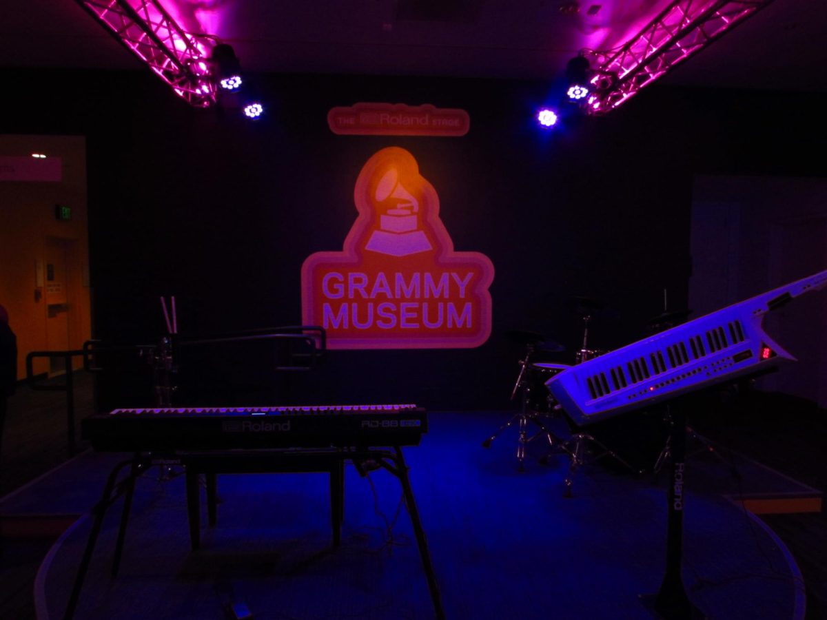 The Roland Stage in the Sonic Playground exhibit at the Grammy Museum on Thursday, February 13, 2025.