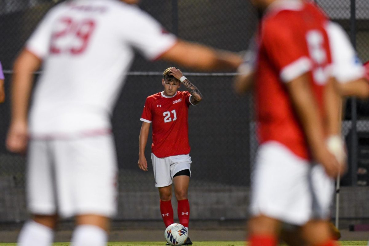 Luke Lawrence (21) in a home game against SeattleU on Sept. 4, 2025.