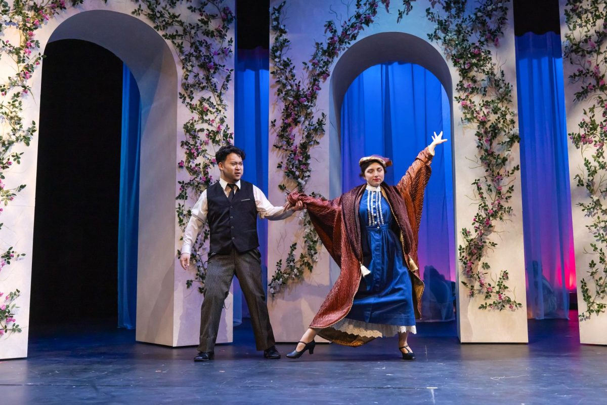 Figaro, played by Frederic Lee (left), and Susanna, played by Sam Rosenberg (right), dance in the garden in a pivotal scene in the story in "The Marriage of Figaro."