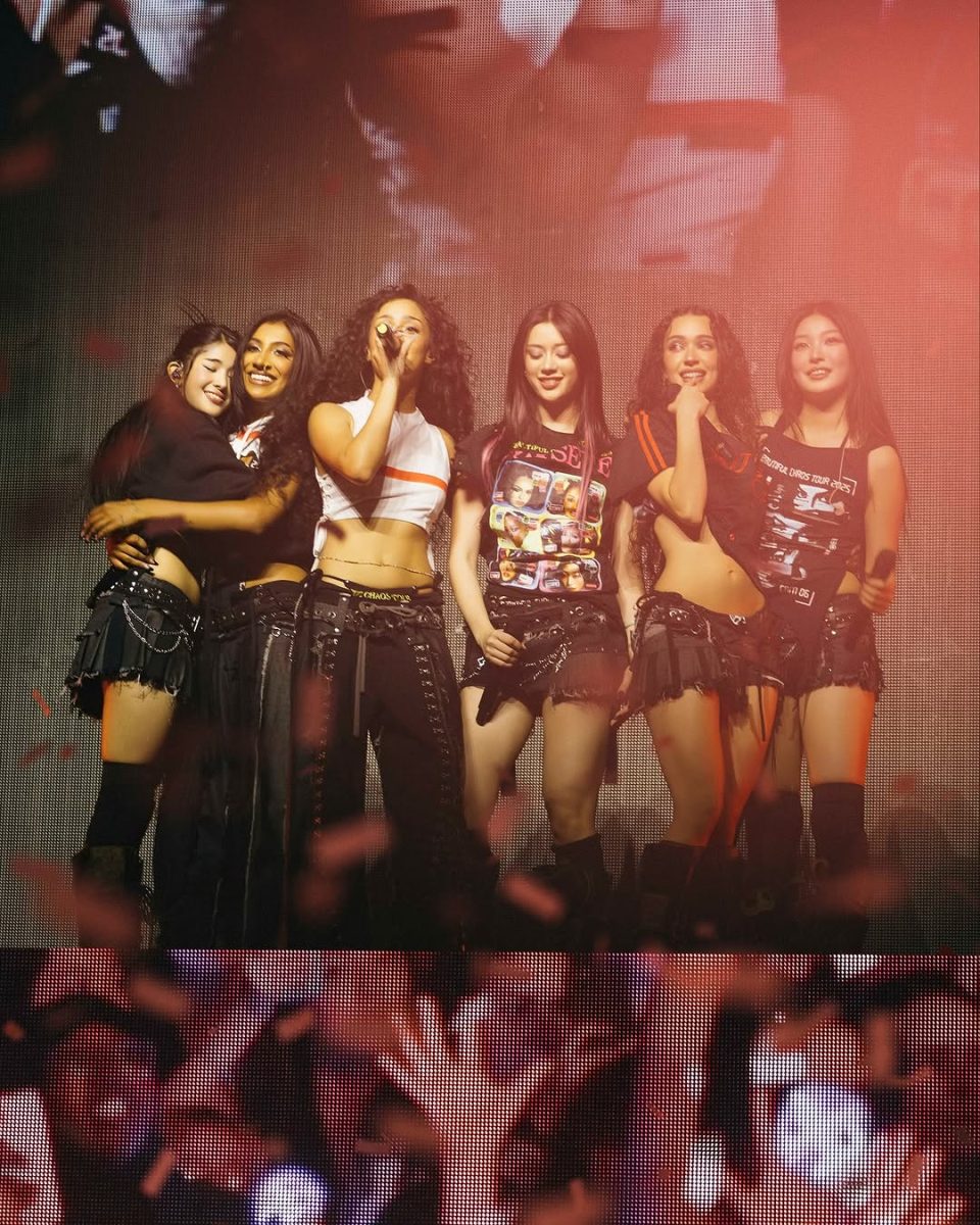 KATSEYE performing at Minneapolis, Minnesota for the first show of the 'Beautiful Chaos' tour. Photo from KATSEYE's official Instagram