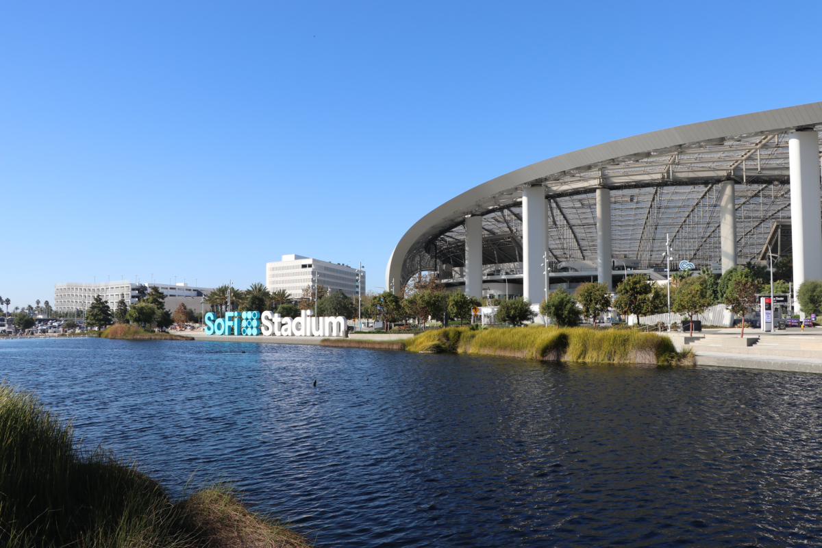 A landscape shot of SoFi Stadium, which will be a host venue for the 2026 FIFA World Cup in Inglewood, Calif., on Nov. 7, 2025.