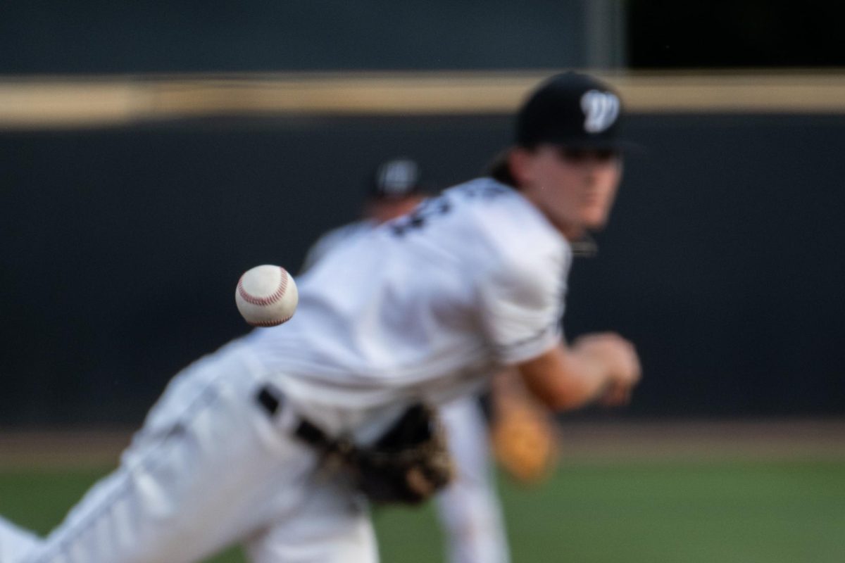 CSUN Matadors pitcher Traig Oughton throws for the first inning against the UC San Diego Tritons at the Robert J. Hiegert Field on Friday, March 13, 2026, in Northridge, Calif.