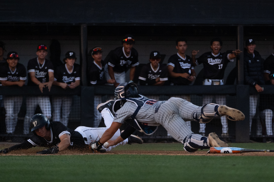 CSUN Matador Colton Boardman slides onto homeplate bringing the score to 8-1 in the 5th inning against Pepperdine on Monday, March 9, 2026, in Northridge, Calif.