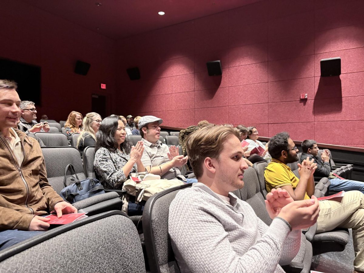 Audience members applaud before the preview screening of "Malacoda" on March 2, 2026 at the Elaine & Alan Armer Screening Room in Northridge, Calif.