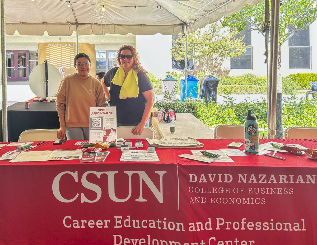 Representatives of California State University, Northridge’s Career Education and Professional Development Center at the Nazarian College Fair on Oct. 6, 2026